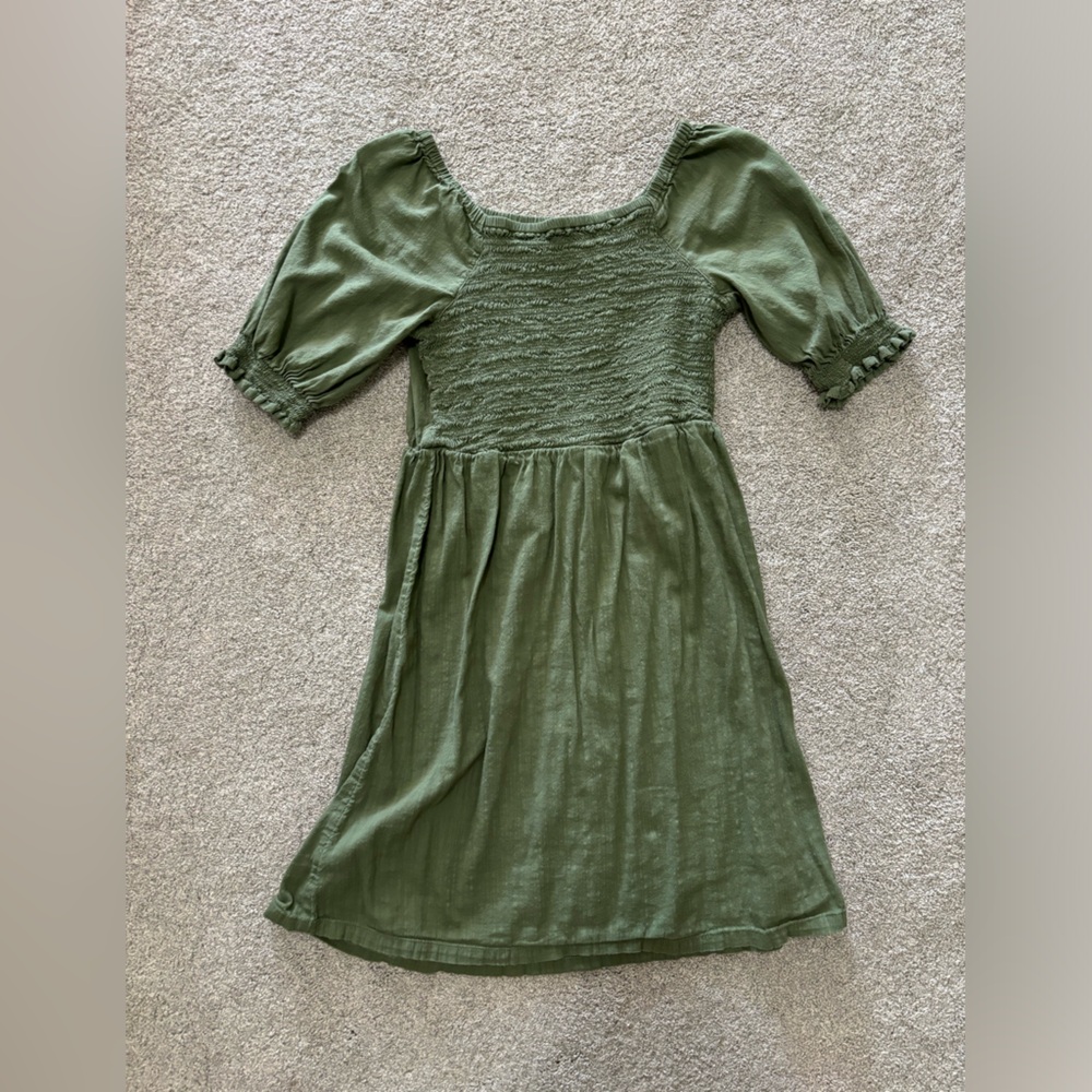 Green, Quarter sleeve, Dress